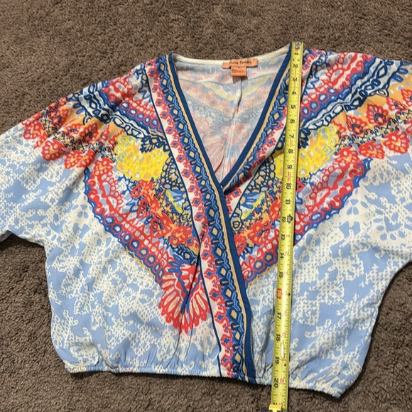 Flying Tomato|Anthropologie|S-Boho 3/4 Wide Sleeve Kimono Style Blouse--EUC - Picture 14 of 16